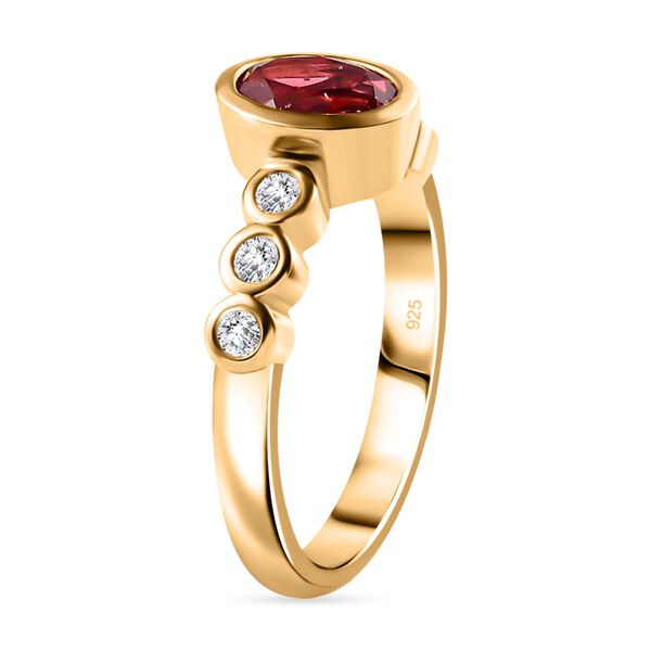 Lab Created Padparadscha-Saphir Schmuckset 925 Silber Gelbgold Vermeil ca. 2,76 ct. image number 3