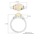 Natürlicher Äthiopischer Opal und Zirkon Ring 925 Silber zweifarbige Überzug image number 5