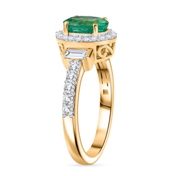 D'Joy AA Kagem sambischer Smaragd und Moissanit Ring - 1,80 ct. image number 5