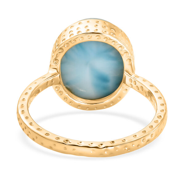 EVER TRUE AA Larimar Ring Nickelfreies Messing 750 Vergoldet (Gr&ouml;&szlig;e 19.00) ca. 5,94 ct image number 5