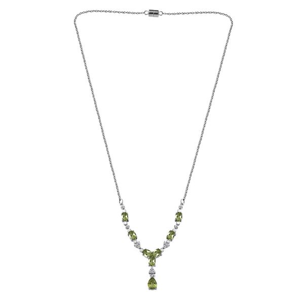 Peridot Halskette ca. 45 cm Edelstahl ca. 4.41 ct image number 2