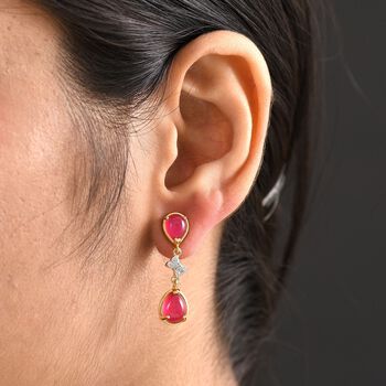 D'Joy Maulbeer Mondstein Ohrringe 925 Silber Gelbes Gold ca. 6.04 ct