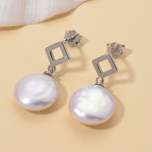 Keshi Perle Ohrringe 925 Silber rhodiniert image number 1