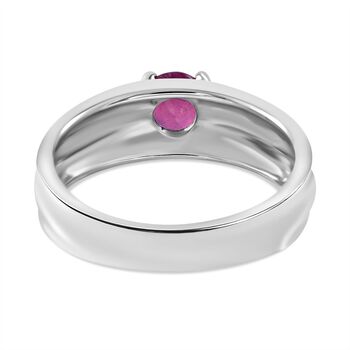 Afrikanischer Rubin (Fissure gef&uuml;llt) Ring, 925 Silber rhodiniert (Gr&ouml;&szlig;e 18.00) ca. 0.76 ct