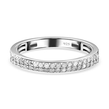 Wei&szlig;er Diamant-Ring, 925 Silber platiniert (Gr&ouml;&szlig;e 16.00) ca. 0.25 ct