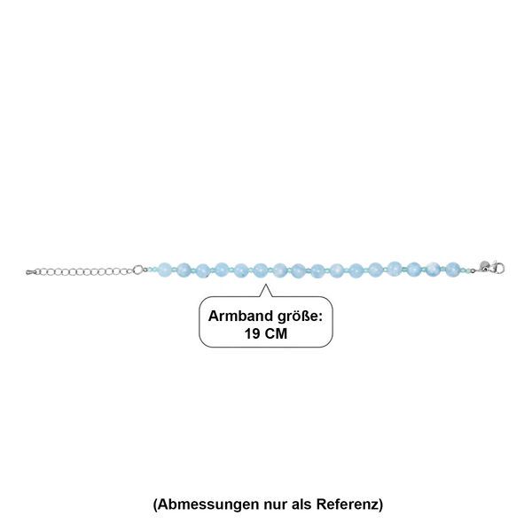EVER TRUE Milchiger Aquamarin, Apatit Armband ca. 19 cm 316L Edelstahl Platiniert ca. 63.50 ct image number 5