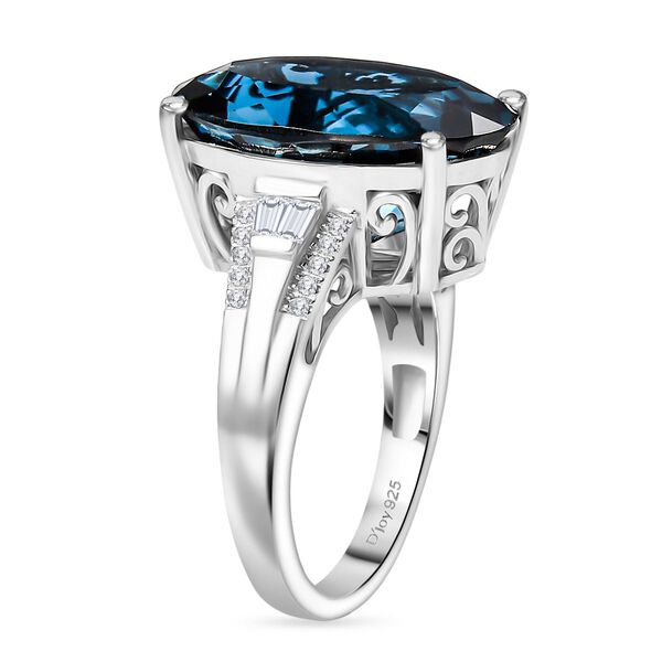 D'Joy London Blautopas und Moissanit Ring - 14 ct. image number 4