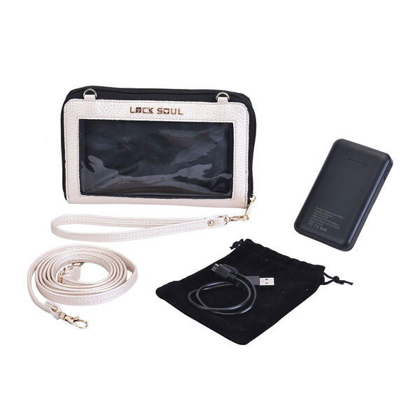 2er Set - Crossbody Tasche und Powerbank mit 4000mAh, Gold image number 0