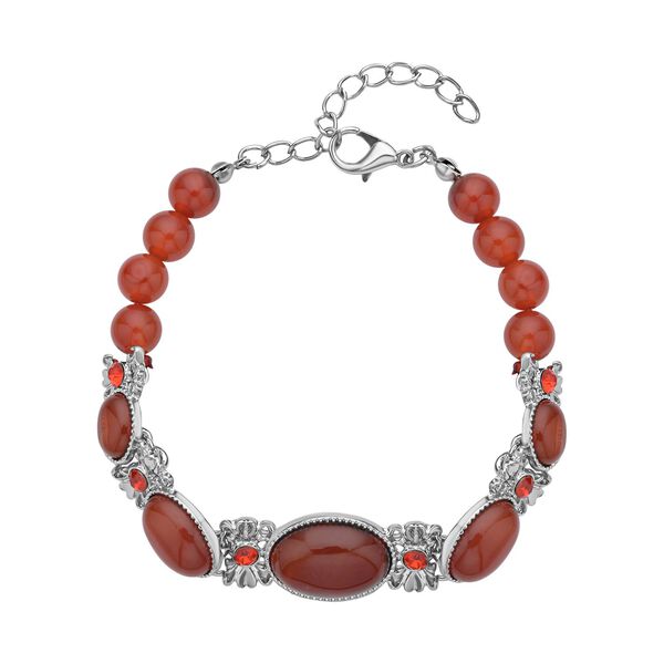 Rotes Achat Armband, ca. 20 cm, ca. 59.00 ct