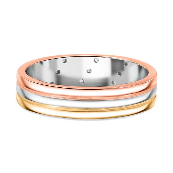 Weißer Diamant Ring 925 Silber platiniert, tricolor,  (Größe 21.00) ca. 0.15 ct image number 5