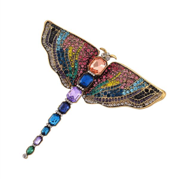 Mehrfarbiger Kristall Brosche  Gelb image number 4