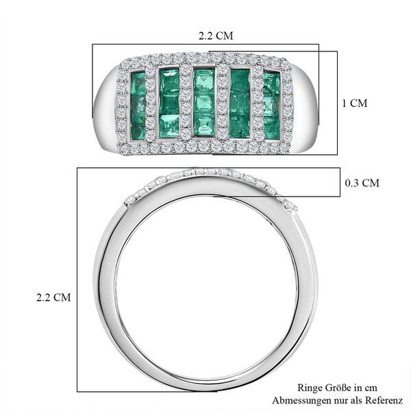 D&rsquo;Joy Kagem sambischer Smaragd und Zirkon Ring - 1,39 ct. image number 7
