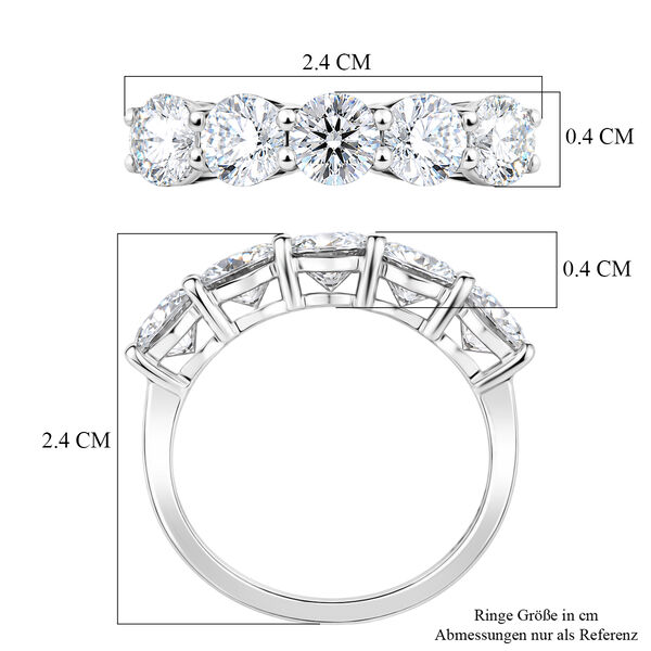 D'Joy Moissanit Ring 925 Silber Rhodiniert (Gr&ouml;&szlig;e 18.00) ca. 2,56 ct image number 6