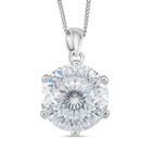 RADIANTA GRA zertifiziert 120 Facetten Moissanit (D-VVS) Schmuckset ca. 45 cm 925 Silber rhodiniert ca. 11.10 ct