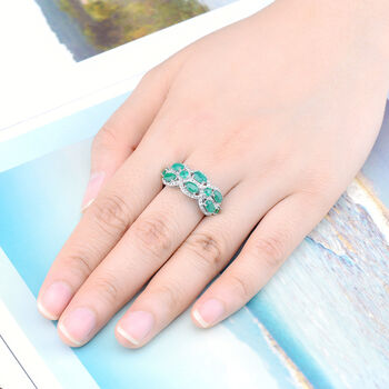 AAA Kagem sambischer Smaragd und Zirkon-Ring - 1,93 ct.