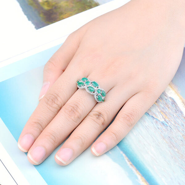 AAA Kagem sambischer Smaragd und Zirkon-Ring - 1,93 ct. image number 3