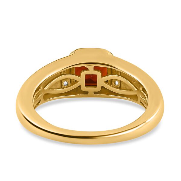 Kirsch-Citrin und weißer-Zirkon Ring, 925 Silber Gelbgold Vermeil (Größe 21.00) ca. 1.01 ct image number 6