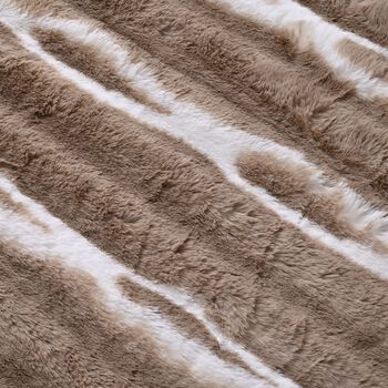 LIVMORE superweiche, doppellagige Kunstfelldecke mit Sherpa-Futter, 500+180 gsm, Braun