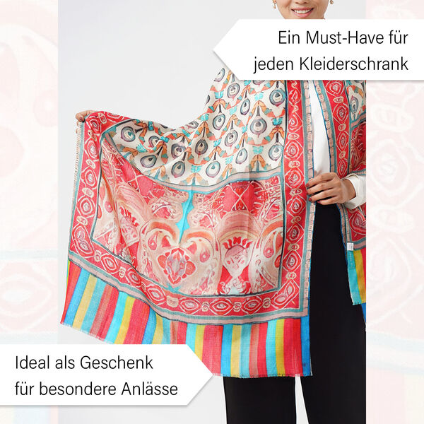 LA MAREY Schal aus 100% Premium-Kaschmir mit Digitaldruck, 70x200 cm, mehrfarbig image number 2