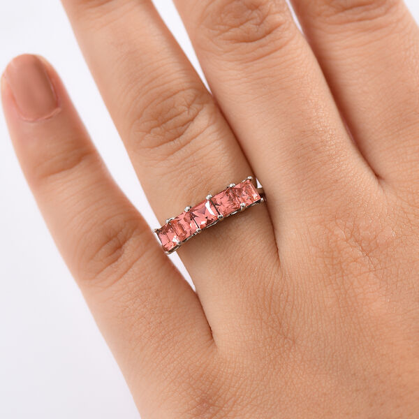 Rose Pfirsich Kristall Ring Messing (Gr&ouml;&szlig;e 21.00) 1.77 ct image number 3