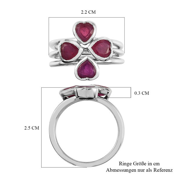 3er-Set - afrikanischer Rubin-Stacking-Ring in Silber, 2,87 ct. image number 8