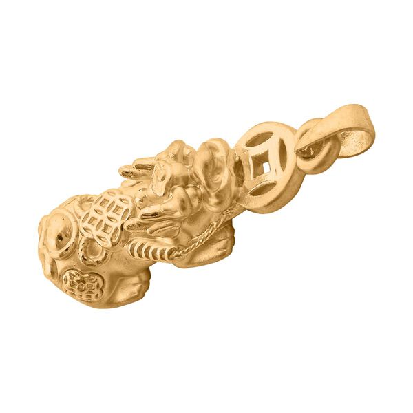 Pixiu mit Münzmotiv Anhänger in 999 Gold image number 6