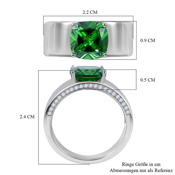 LUSTRO STELLA grüner und weißer Zirkonia-Ring - 6,49 ct. image number 5