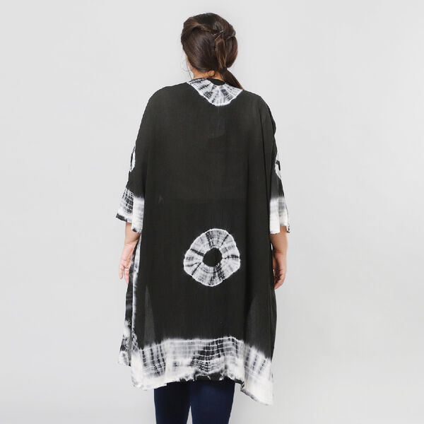 Einzigartiger Glocken&auml;rmel Kimono, Einheitsgr&ouml;&szlig;e, Schwarz image number 3