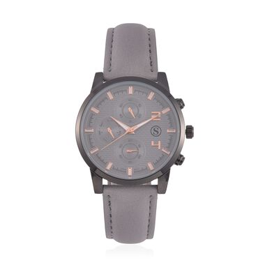 STRADA -Uhr mit grauem Lederband, 23 cm, ca. 29,00g