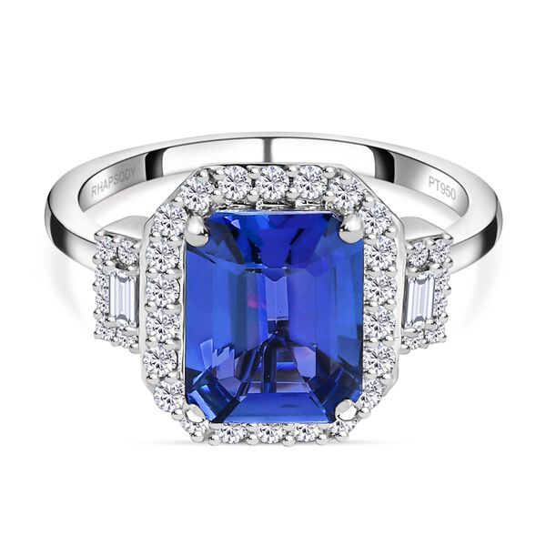 RHAPSODY AAAA Tansanit und VS EF Diamant-Ring in 950 Platin - 4,04 ct.