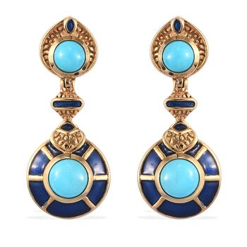 Nat&uuml;rlicher Sleeping Beauty T&uuml;rkis Ohrringe 925 Silber vergoldet ca. 1,28 ct