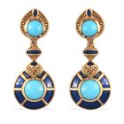 Natürlicher Sleeping Beauty Türkis Ohrringe 925 Silber vergoldet ca. 1,28 ct