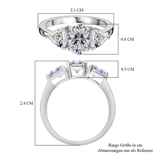 LUXURIANT SGL zertifizierter VS-EF Labor Diamant Ring in 950 Platin - 2 ct. image number 4
