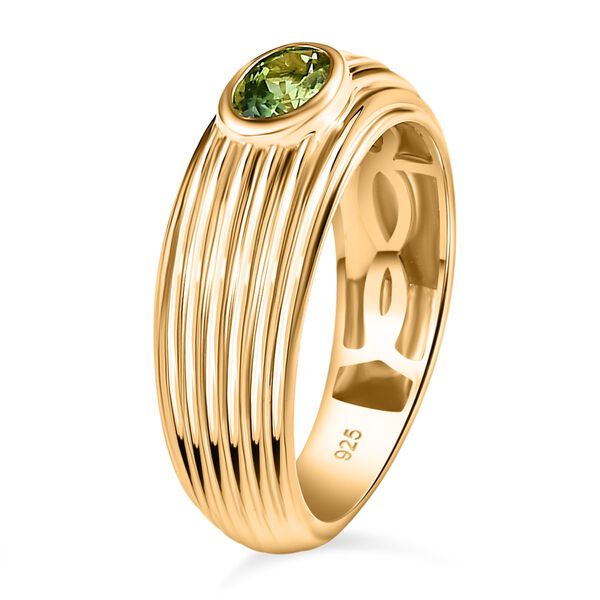 AA Calabar-Turmalin Ring, 925 Silber Gelbgold Vermeil (Gr&ouml;&szlig;e 17.00) ca. 0.45 ct image number 5