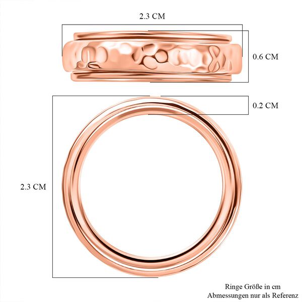 Strukturierter Spinning-Band-Ring, 925 Silber 750 Roségold Vermeil image number 7