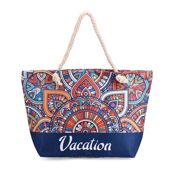 Mehrfarbige Mandalamotiv - Gro&szlig;e Tragetasche mit Rei&szlig;verschluss, Innentasche, ca. 40.5x 18 x38 cm