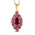 Rhodolith Granat-Anhänger mit Kette, 925 Silber vergoldet ca. 3,34 ct