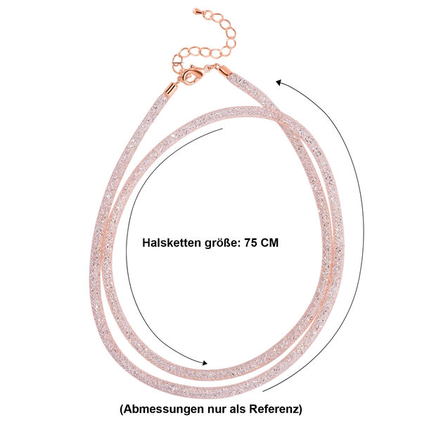 Wei&szlig;er Kristall Halskette ca. 75 cm Reines Messing image number 5