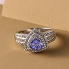 Tansanit und Zirkon-Ring, 925 Silber platiniert  ca. 1,42 ct image number 1