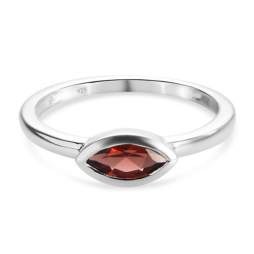 Roter Granat Solitär-Ring, 925 Silber  ca. 0,47 ct image number 0