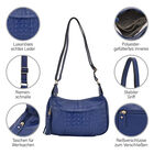 Crossbody-Tasche aus Leder mit Krokodilprägung, Größe 28x10x25cm, blau image number 8