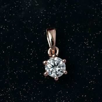 Moissanit Anh&auml;nger 925 Silber 750 Ros&eacute;gold Vermeil ca. 0.23 ct