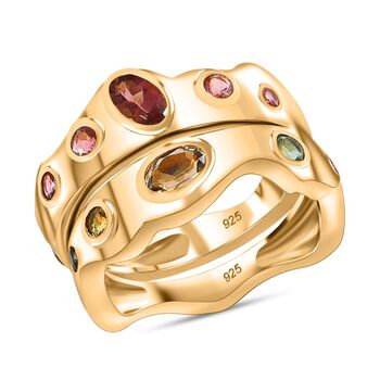 Mehrfarbiger Turmalin-Doppelring - 1,04 ct.