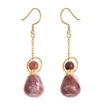 Rote Amazonit Parf&uuml;mflaschen-Ohrringe - 50 ct.