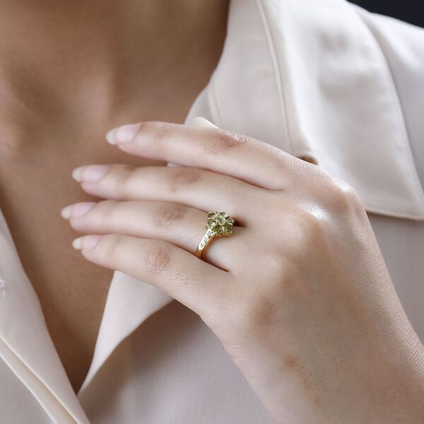 Nat&uuml;rlicher AA Calabar-Turmalin Ring, 925 Silber Gelbgold Vermeil, (Gr&ouml;&szlig;e 19.00) ca. 1.02 ct image number 3