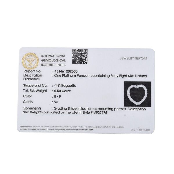 VS Diamant Herz Anhänger in 950 Platin - 0,42 ct. image number 7
