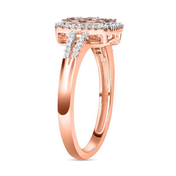 Champagner- und wei&szlig;er Diamant-Ring - 0,50 ct. image number 4