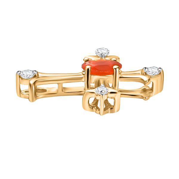 AAAA Blaze Feueropal und Moissanit Anhänger - 0,28 ct. image number 4