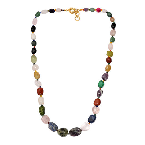 Multi Edelstein Halskette, 70 cm - 570 ct. image number 3