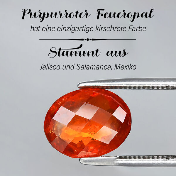 AAAA Purpurroter Feueropal und Diamant Ring in 375 Gold &ndash; 2,75 ct. image number 4